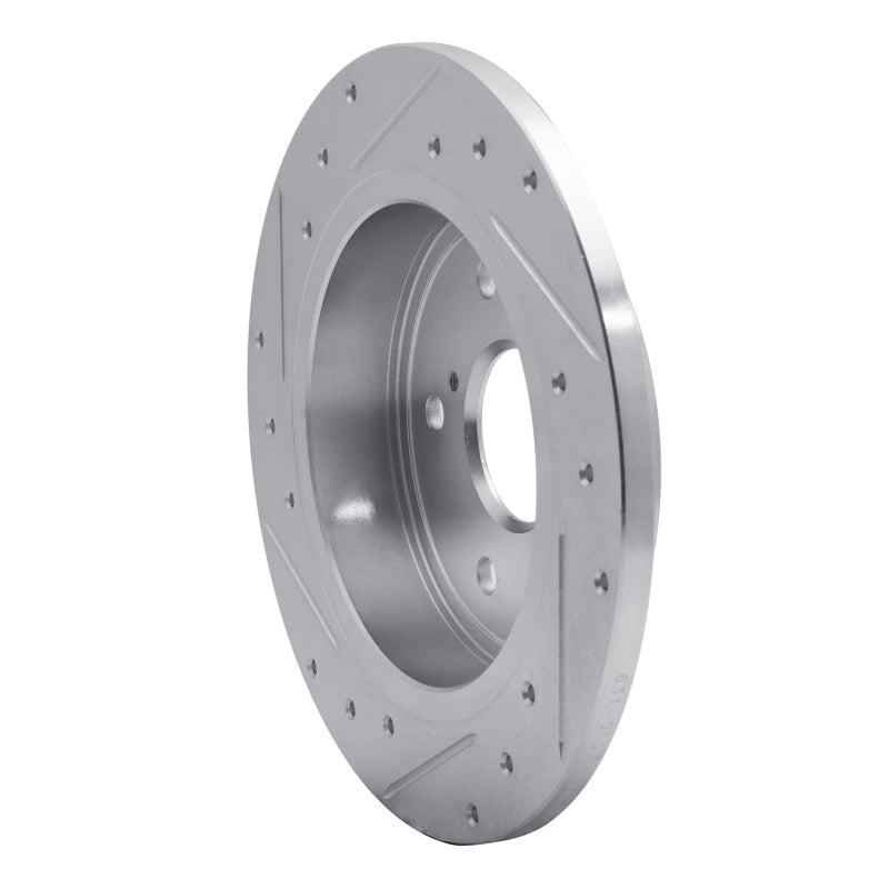 R1 Concepts R1 10-13 Suzuki Kizashi Rear Right Drilled & Slotted Silver Brake Rotor