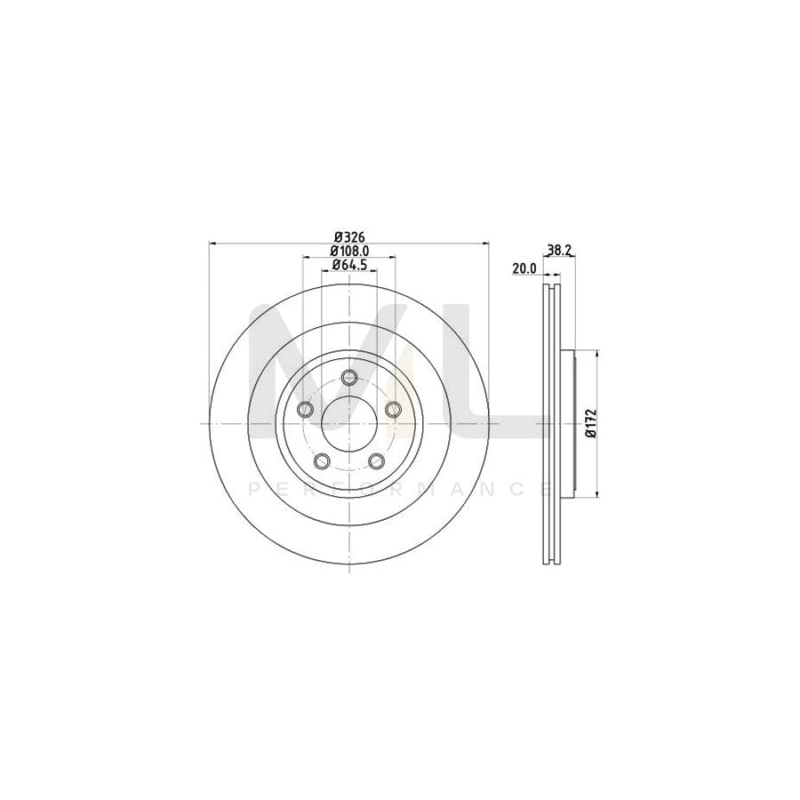 HELLA PRO High Carbon 8DD 355 128-971 Brake Disc Internally Vented, Coated, High-carbon, without wheel hub, without wheel studs | ML Performance Car Parts