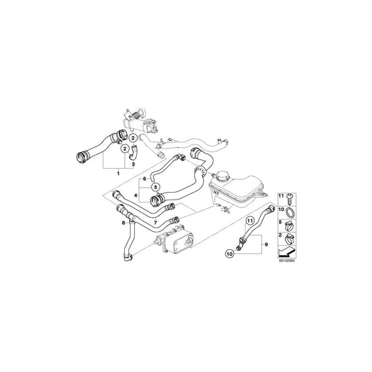 Genuine BMW 17123401585 E83 Coolant Hose (Inc. X3 3.0d)
