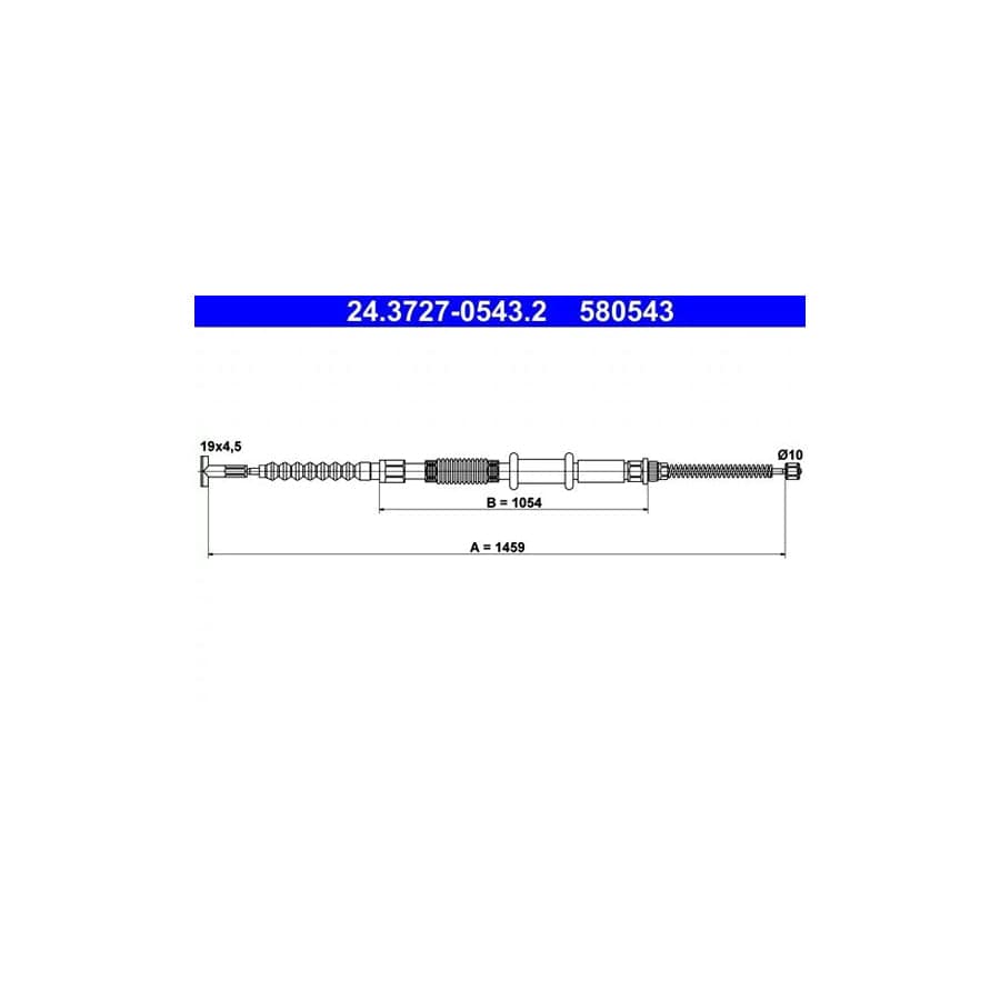 ATE 24.3727-0543.2 Hand Brake Cable for Fiat Marea Weekend (185)