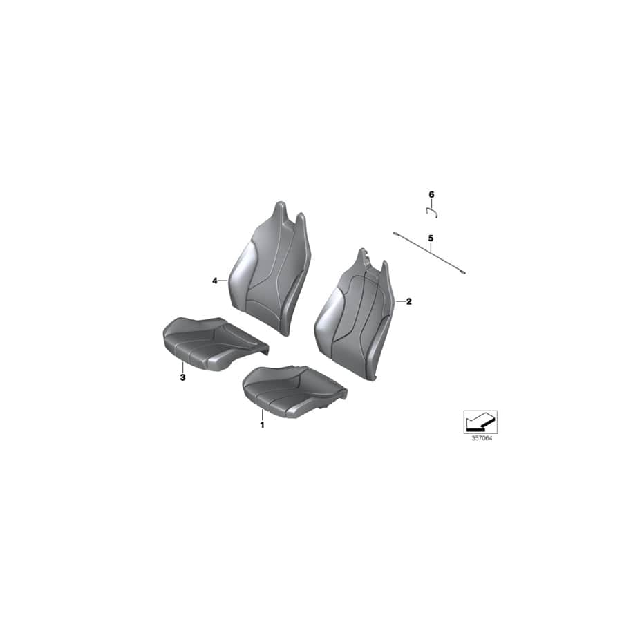 Genuine BMW 52107409992 Seat Cover Leather Right CARUMGRAU (Inc. i8)