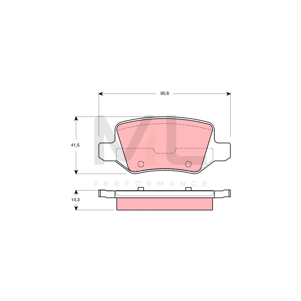 TRW Gdb1433 Brake Pad Set Not Prepared For Wear Indicator