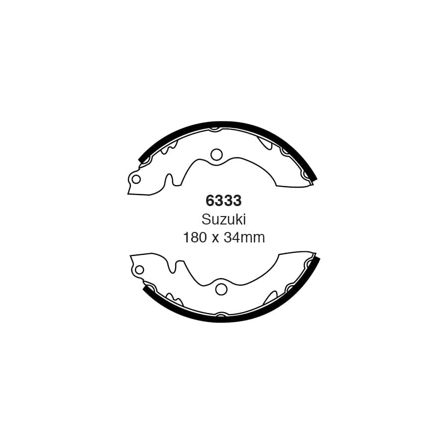 EBC 6333 Suzuki Carry Front/Rear Brake Shoes 1 | ML Performance UK Car Parts