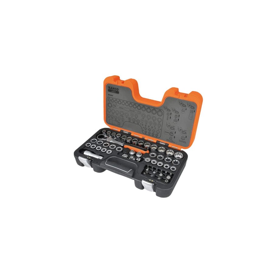 Bahco BAHS530T S530T 1/2in Drive Pass-Through Socket Set, 53 Piece