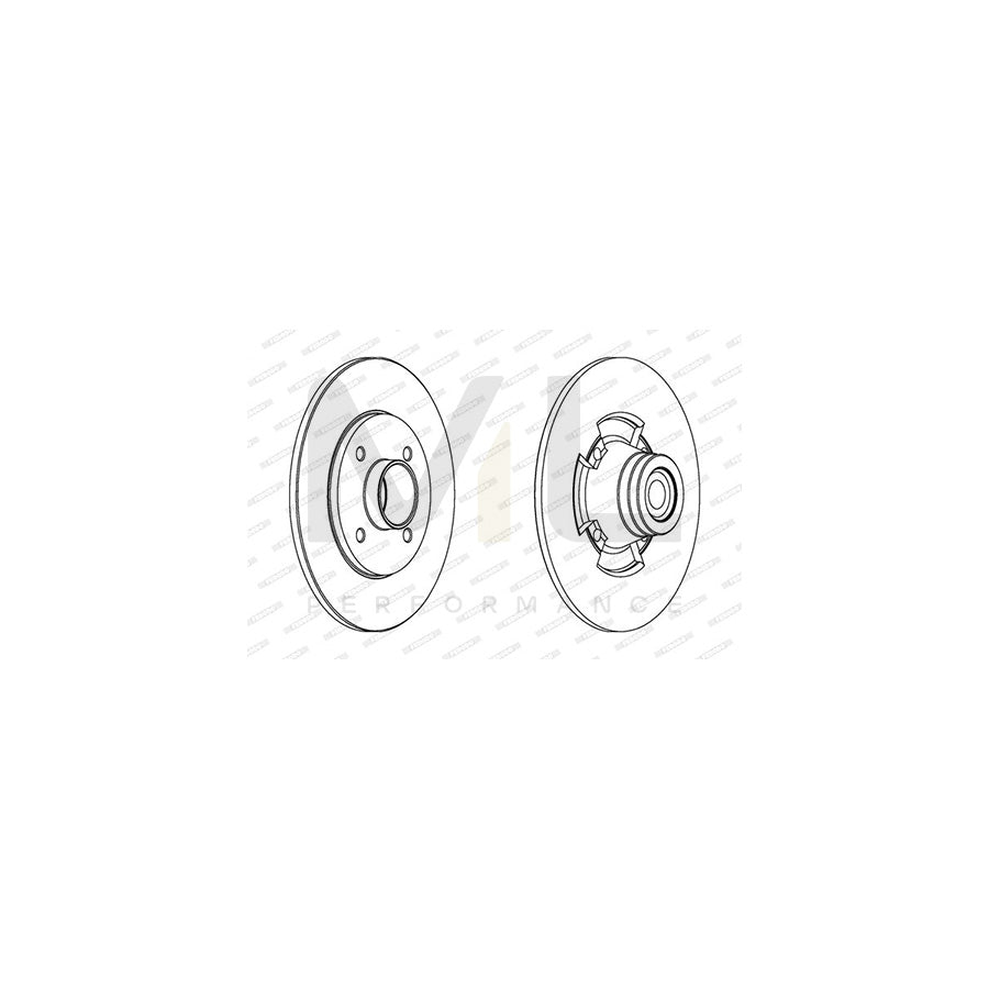 Ferodo Premier DDF1515-1 Brake Disc for Renault Clio Solid, Without Abs Sensor Ring  - Pair