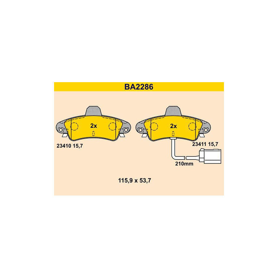 Barum Ba2286 Brake Pad Set
