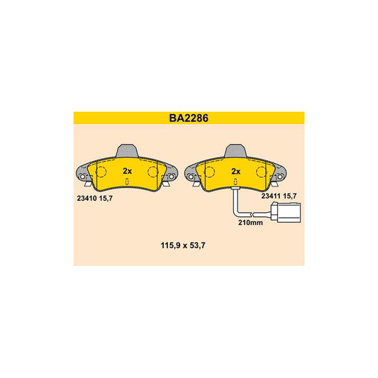 Barum Ba2286 Brake Pad Set