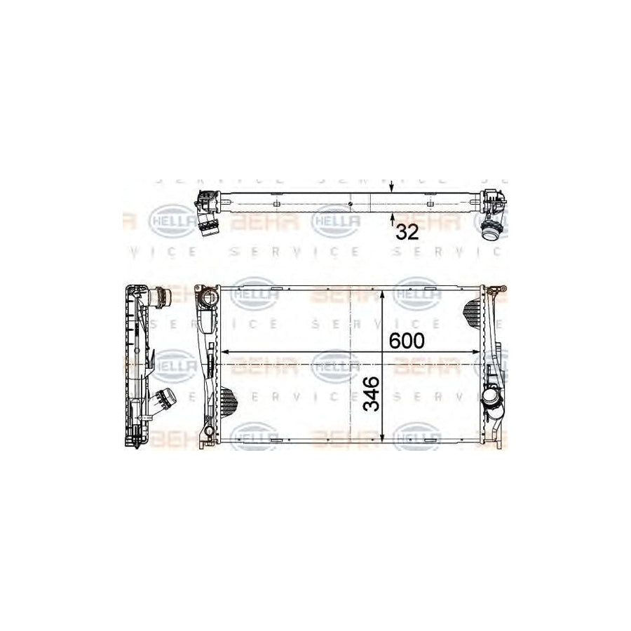 Hella 8MK 376 754-021 Engine Radiator For BMW 3 Series