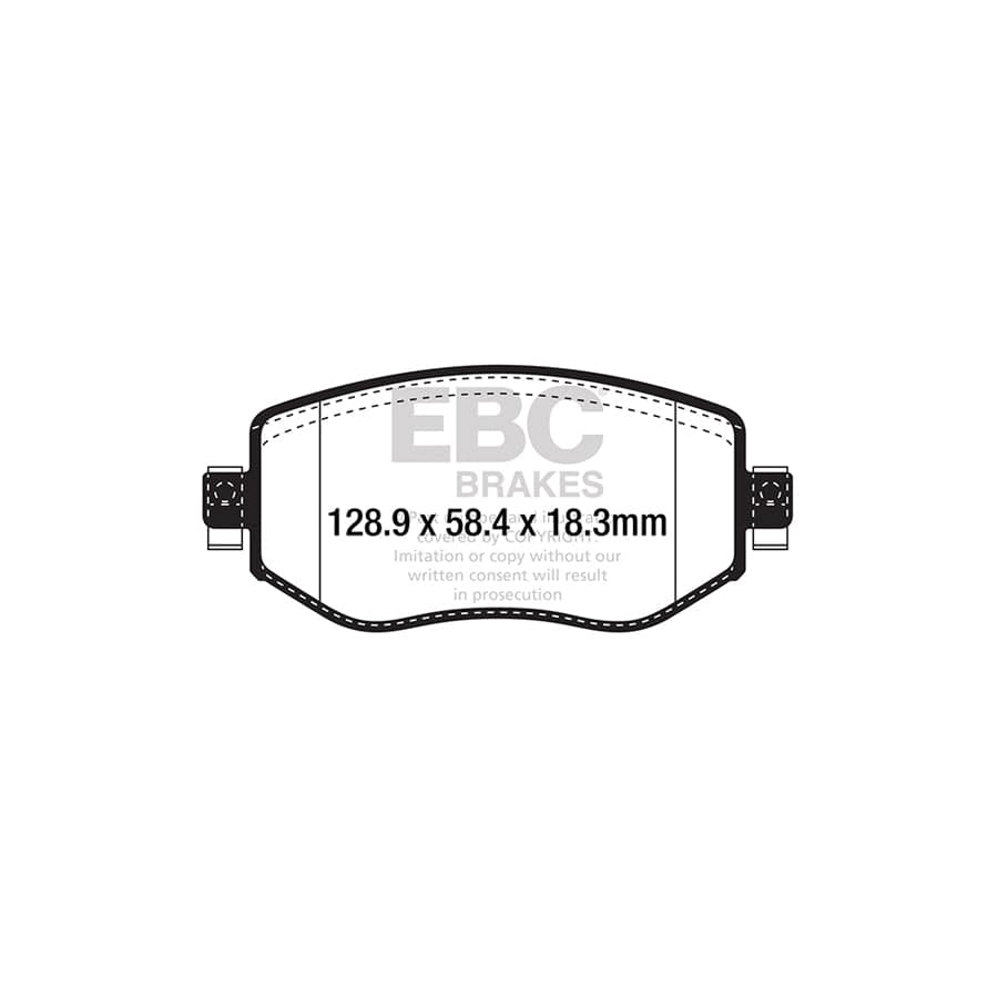 EBC PD06KF749 Renault Megane Greenstuff Front Brake Pad & USR Disc Kit - Girling/TRW Caliper 2 | ML Performance UK Car Parts