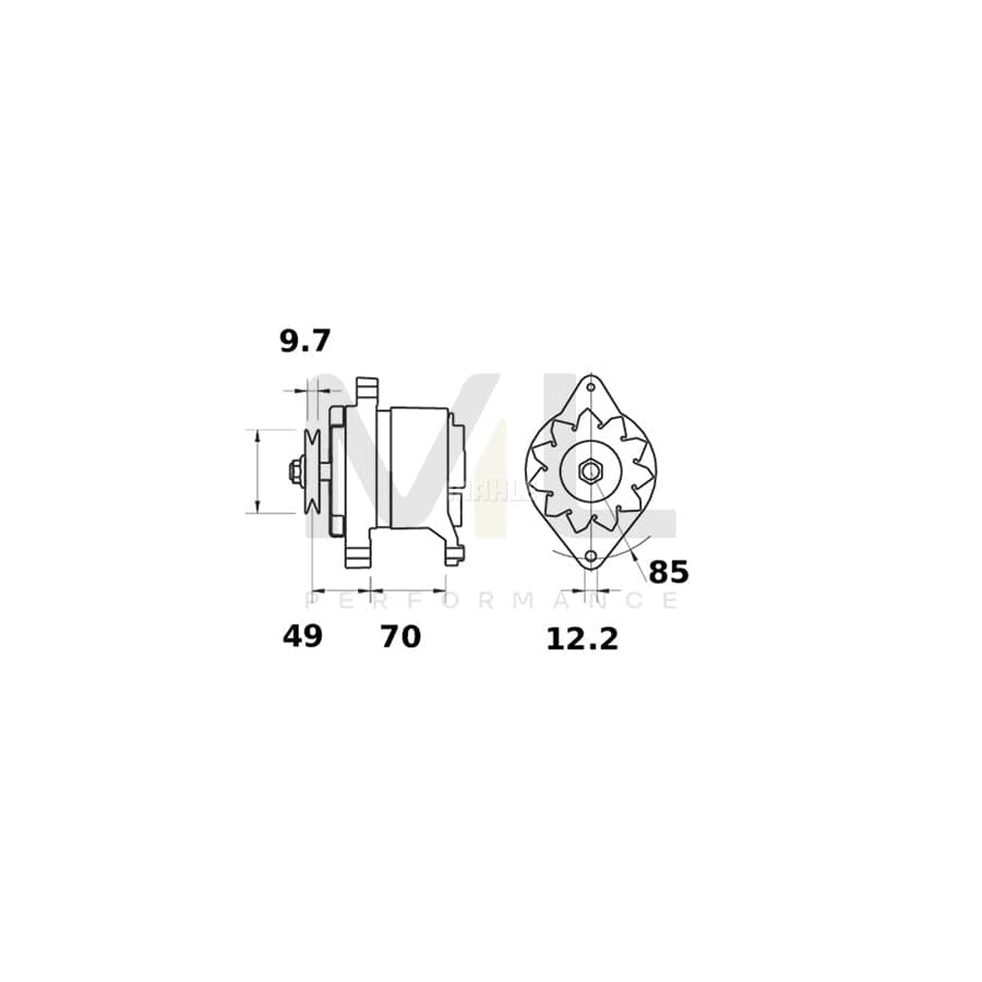 MAHLE ORIGINAL MG 504 Alternator 14V, 55A | ML Performance Car Parts
