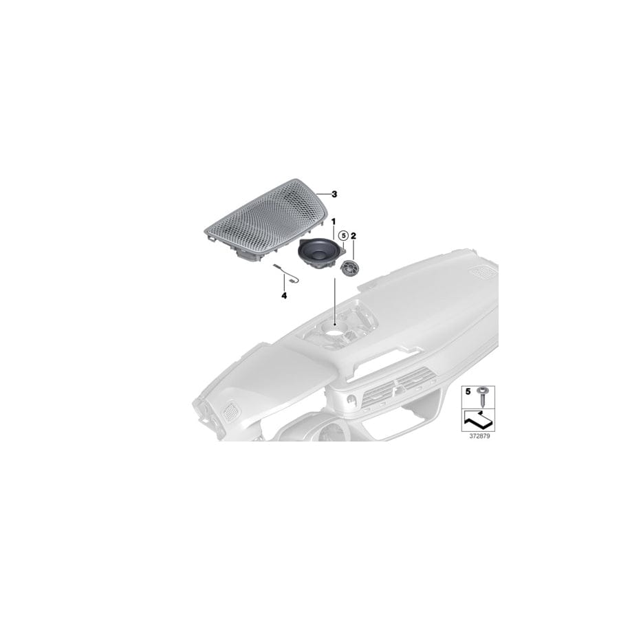 Genuine BMW 51169493655 G12 G11 Cover, Center Speaker (Inc. 750LdX, ALPINA B7 & 730Li)