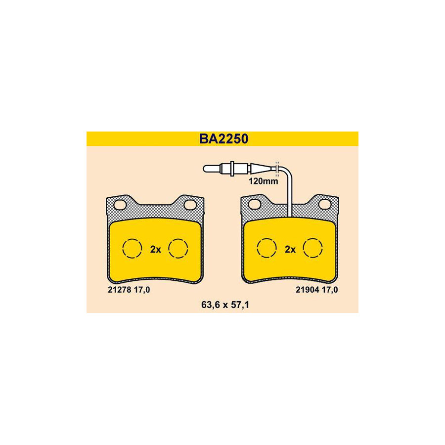 Barum Ba2250 Brake Pad Set