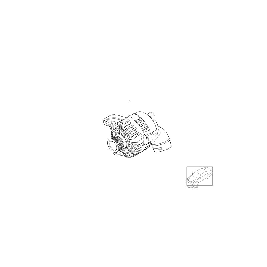 Genuine BMW 12317541696 E66 E83 E46 Exch. Compact Alternator 155A (Inc. 730i, 520i & X3 3.0i)