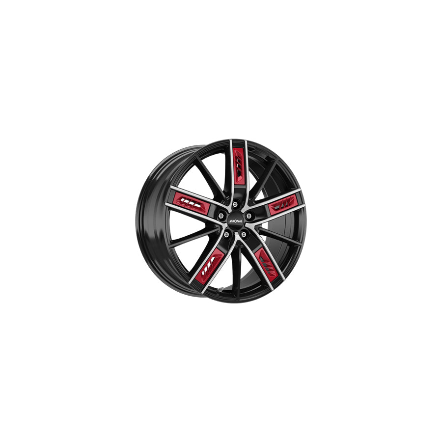 Ronal R67 Red Left 8x19 ET55 67R9805.25X/022 RED/L Jetblack Front Diamond Cut Wheel