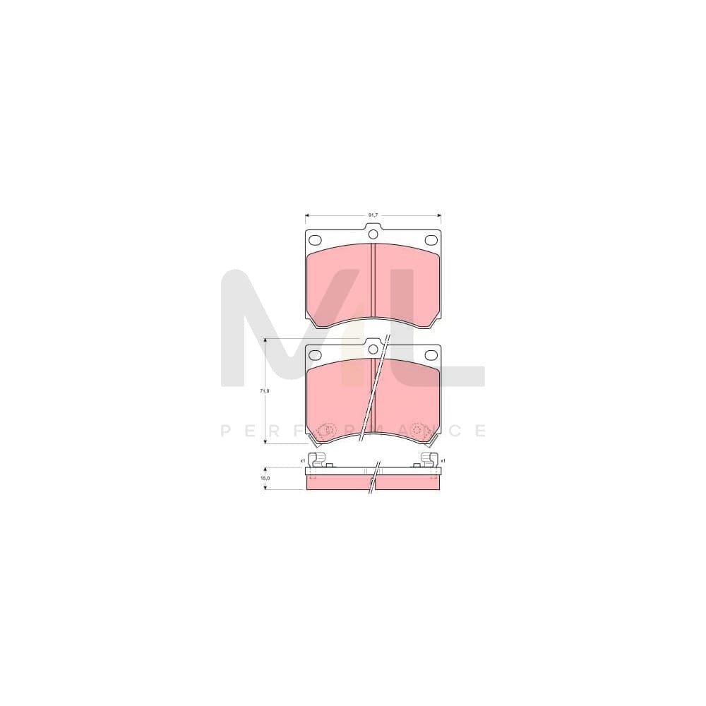 TRW Gdb1029 Brake Pad Set With Acoustic Wear Warning