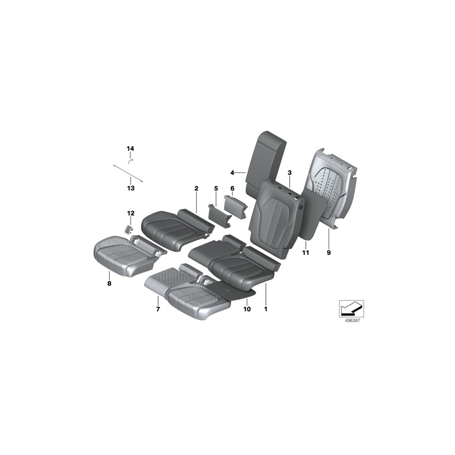 Genuine BMW 52208493408 G07 Cover For Comfort Backrest,Leather Right SCHWARZ (Inc. X7 50iX, X7 M50dX & X7 30dX)
