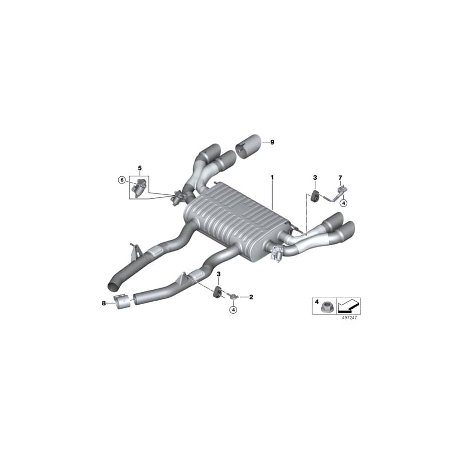 Genuine BMW 18309882488 Bracket, Resonator, Rear Left (Inc. X3 M & X4 M)