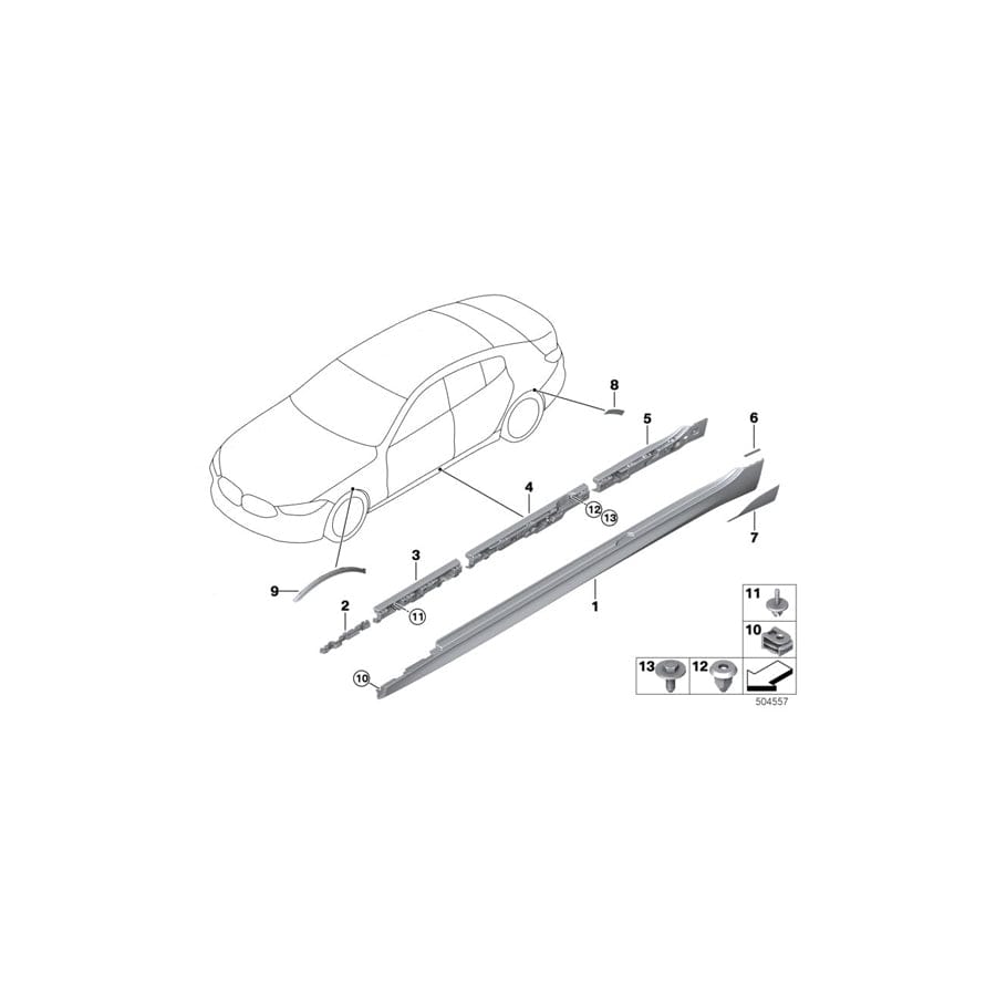 Genuine BMW 51777497691 F93 G16 Support, Sill, Rear Left (Inc. 840i, M8 & 840iX)