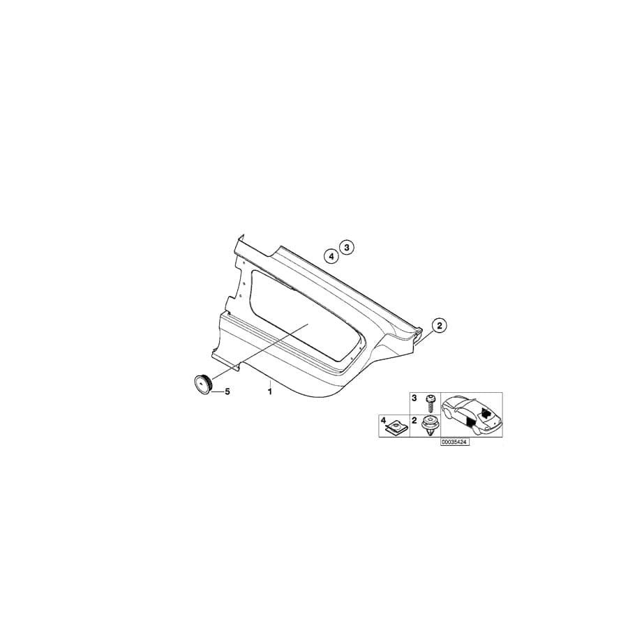 Genuine BMW 51438237747 E46 Lateral Trim Panel Rear Left SCHWARZ/SCHWARZ (Inc. 316Ci, 325Ci & 323Ci)