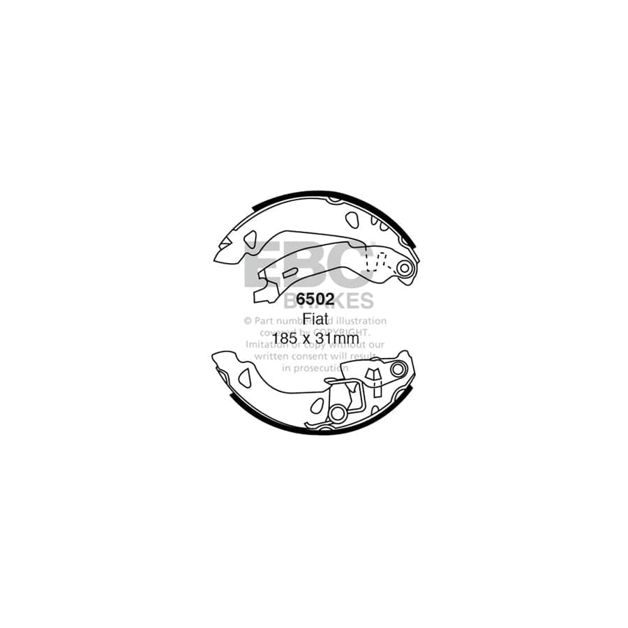 EBC 6502 Fiat Rear Brake Shoes (Inc.Panda & Uno) 1 | ML Performance UK Car Parts