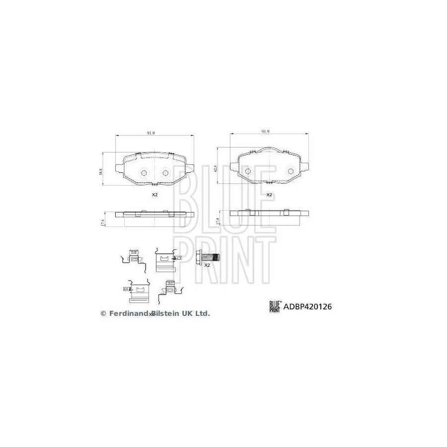 Blue Print Adbp420126 Brake Pad Set