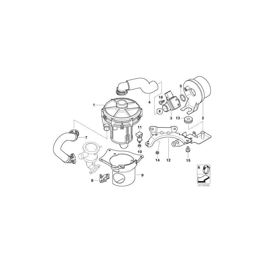 Genuine BMW 11727571592 E46 Air Pump (Inc. 325Ci & 325i)