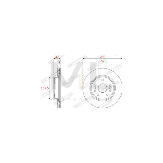 Ferodo DDF2791C Brake Disc Vented  - Pair
