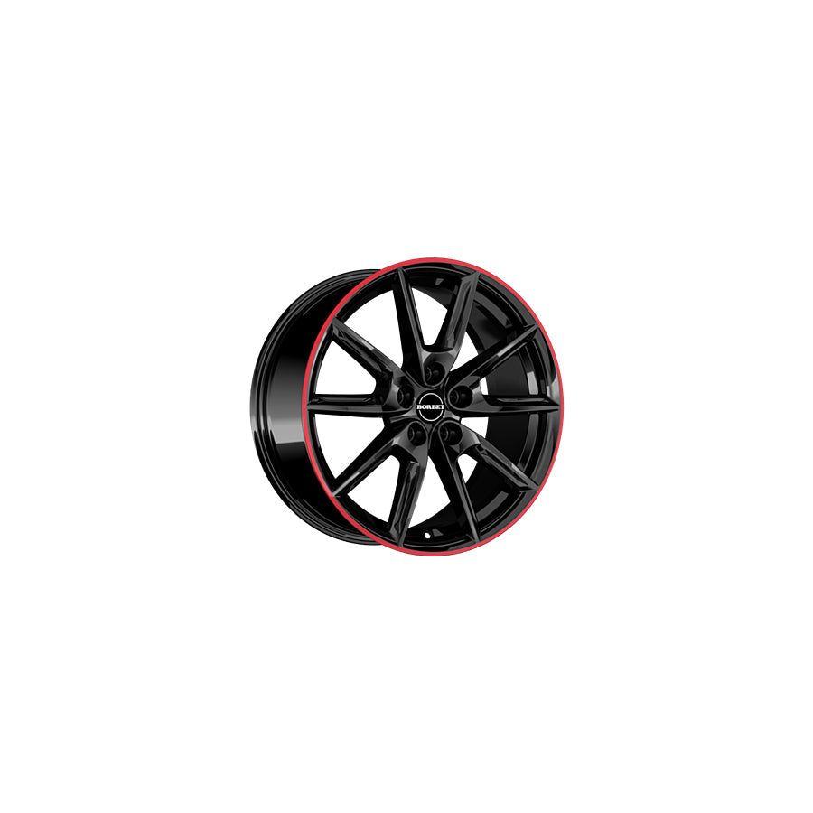 Borbet LX19 8x19 ET50 LX19 80950112566,5BGRR Black Glossy Rim Red Wheel