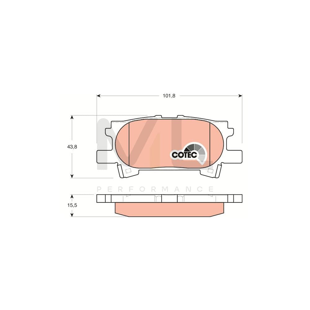 TRW Cotec Gdb3339 Brake Pad Set Not Prepared For Wear Indicator