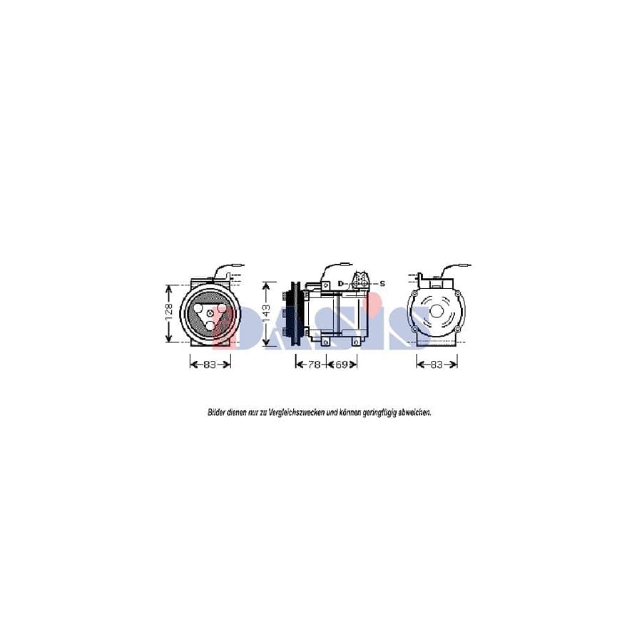 AKS Dasis 851393N Compressor, Air Conditioning for Hyundai Galloper II