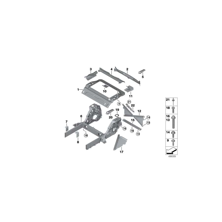 Genuine BMW 39206868859 Cross Member, Rear (Inc. i3s 94Ah Rex, i3 60Ah & i3s 120Ah Rex)