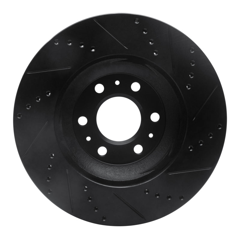 R1 Concepts R1 04-09 Cadillac SRX Front Left Drilled & Slotted Black Brake Rotor