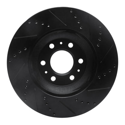 R1 Concepts R1 04-09 Cadillac SRX Front Left Drilled & Slotted Black Brake Rotor