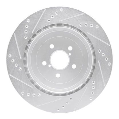 R1 Concepts R1 03-04 Subaru Impreza Rear Right Drilled & Slotted Silver Brake Rotor