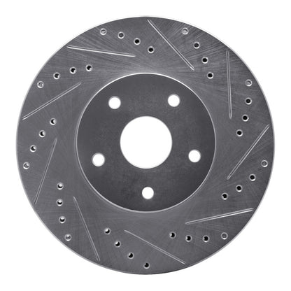 R1 Concepts R1 92-97 Subaru SVX Front Right Drilled & Slotted Silver Brake Rotor