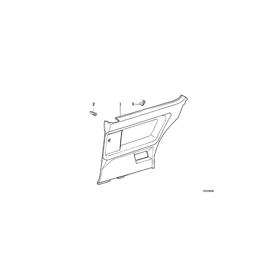 Genuine BMW 51438168009 E36 Lateral Trim Panel Rear Left 0383 ANTHRAZIT (Inc. 316i, 318is & 320i)