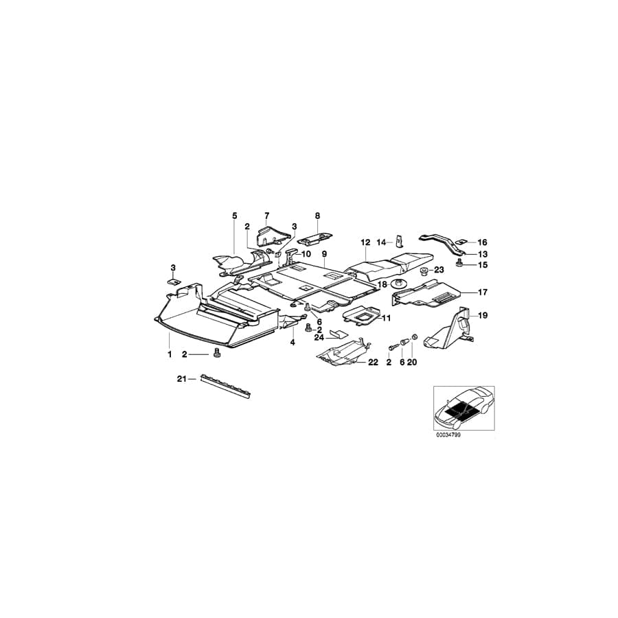 Genuine BMW 51718135388 E36 Engine Compartment Screening (Inc. 325td)