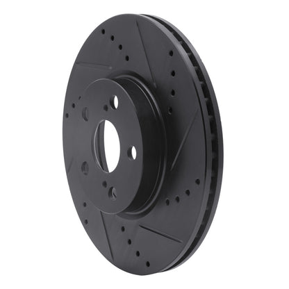 R1 Concepts R1 08-19 Pontiac Vibe Front Right Drilled & Slotted Black Brake Rotor