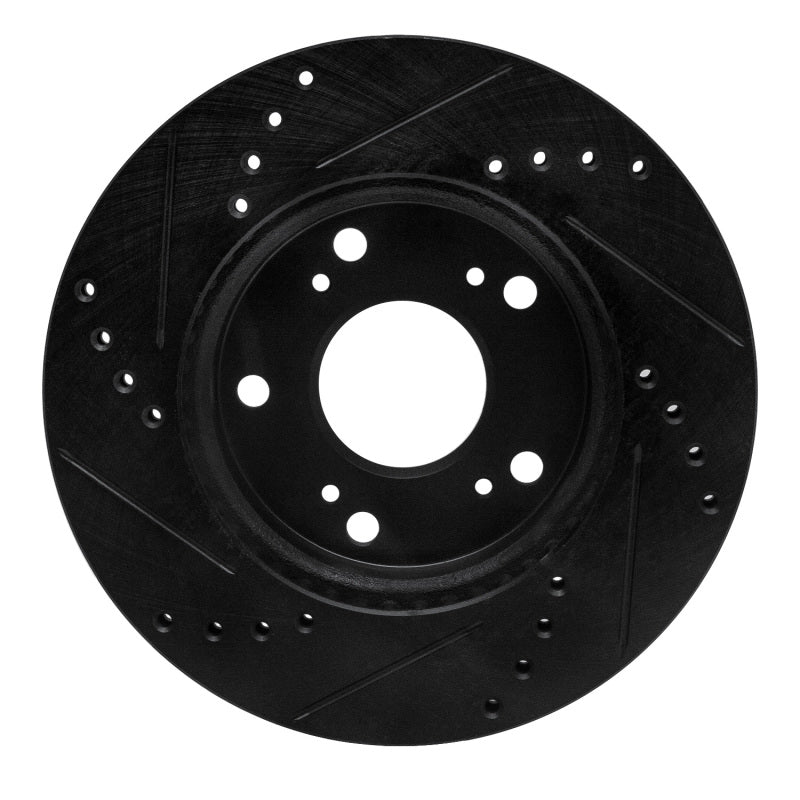 R1 Concepts R1 12-15 Acura ILX Front Right Drilled & Slotted Black Brake Rotor