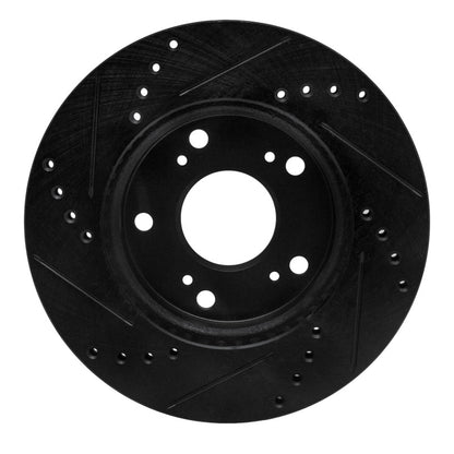 R1 Concepts R1 12-15 Acura ILX Front Right Drilled & Slotted Black Brake Rotor