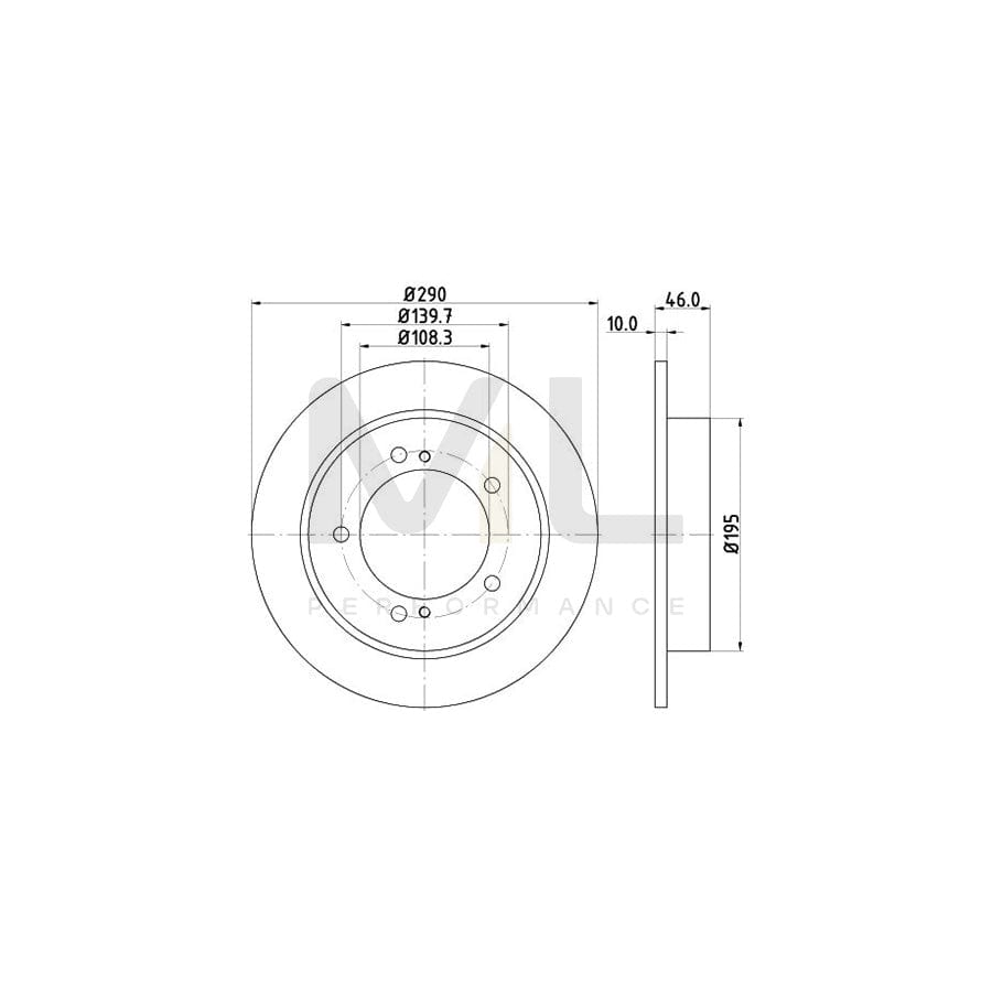 HELLA 8DD 355 117-941 Brake Disc for SUZUKI JIMNY Solid, without wheel hub, without wheel studs | ML Performance Car Parts