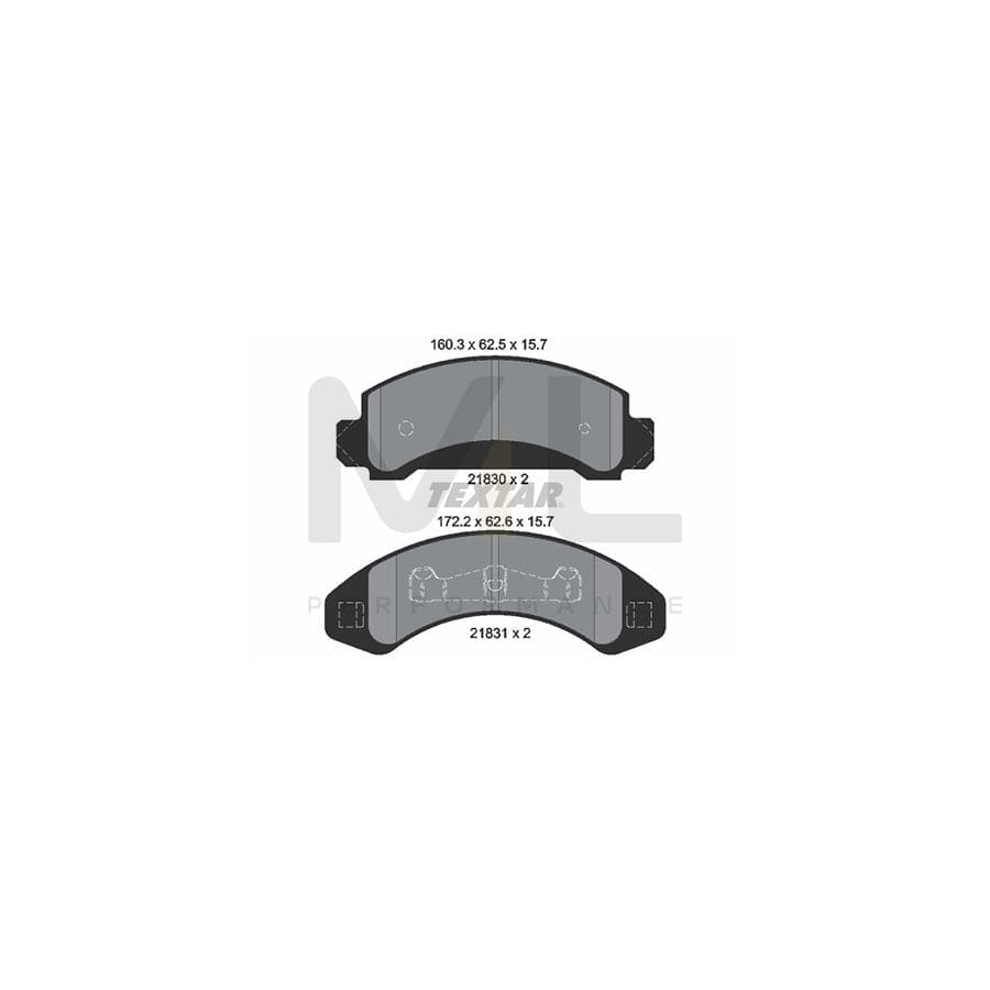 TEXTAR 2183001 Brake pad set not prepared for wear indicator