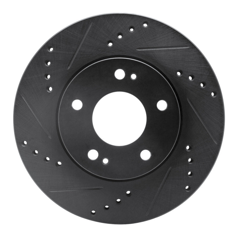 R1 Concepts R1 00-24 Chrysler SEBRING Front Left Drilled & Slotted Black Brake Rotor