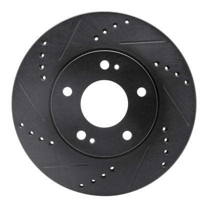 R1 Concepts R1 00-24 Chrysler SEBRING Front Left Drilled & Slotted Black Brake Rotor
