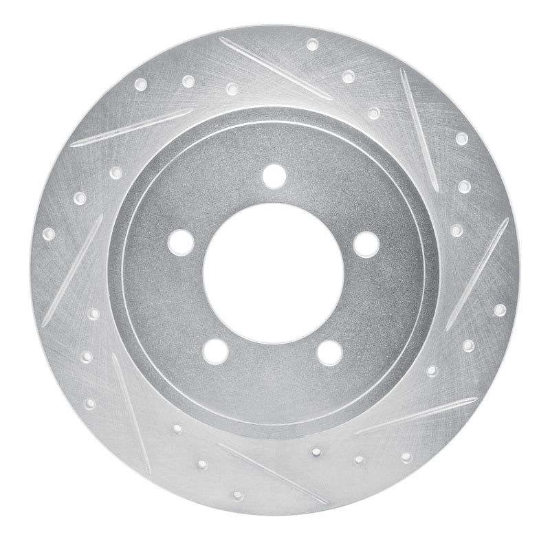 R1 Concepts R1 02-10 Ford Explorer Rear Right Drilled & Slotted Silver Brake Rotor
