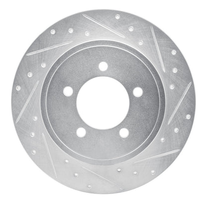 R1 Concepts R1 02-10 Ford Explorer Rear Right Drilled & Slotted Silver Brake Rotor