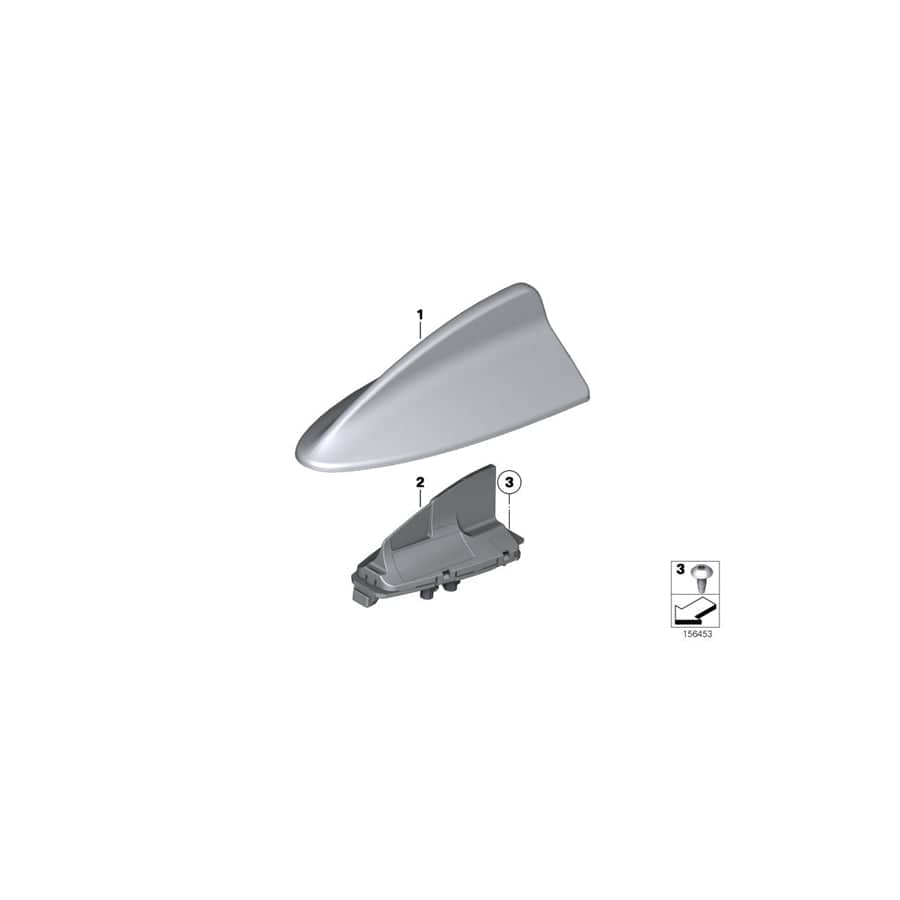 Genuine BMW 65209321284 Empty Housing For Roof Antenna, Primed (Inc. 225xe, 220dX & 218dX)