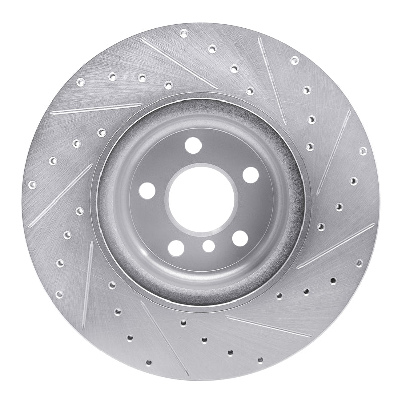 R1 Concepts R1 16-25 BMW 540I xDrive Rear Left Drilled & Slotted Silver Brake Rotor