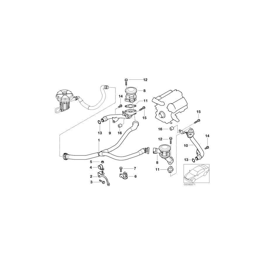 Genuine BMW 11727541418 E64 E60 E66 Air Intake Tube ZYL 1-4 (Inc. 745i, 745Li & 735Li)