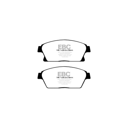 EBC PD03KF308 Chevrolet Opel Vauxhall Yellowstuff Front Brake Pad & Plain Disc Kit - TRW Caliper 2 | ML Performance UK Car Parts